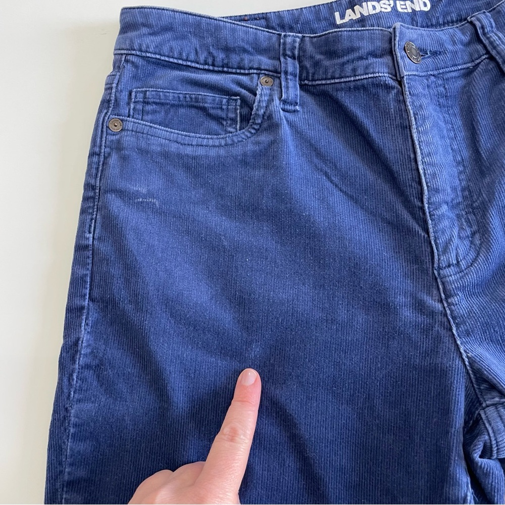 Lands' End Women’s Blue Corduroy Mid Rise Straight-Leg Pants, size 10 - Picture 13 of 14